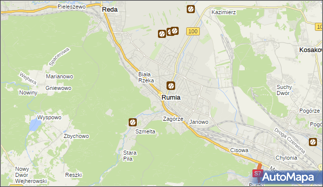 mapa Rumia, Rumia na mapie Targeo