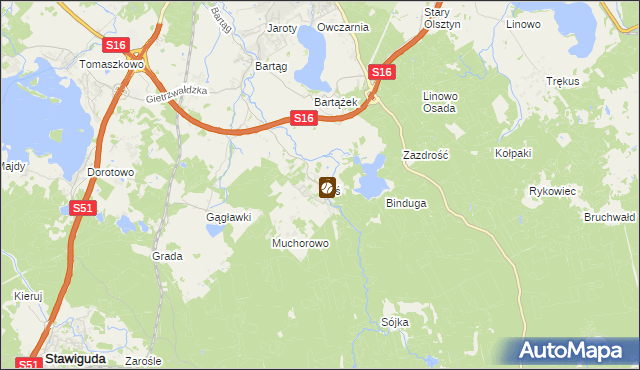 mapa Ruś gmina Stawiguda, Ruś gmina Stawiguda na mapie Targeo