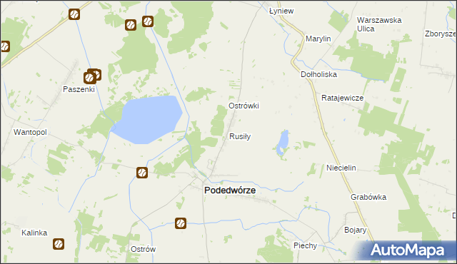 mapa Rusiły, Rusiły na mapie Targeo