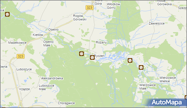 mapa Ryczeń, Ryczeń na mapie Targeo