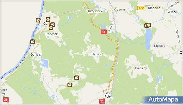 mapa Rynica, Rynica na mapie Targeo