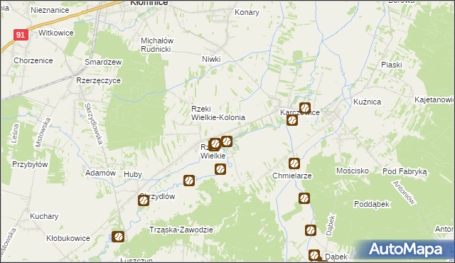 mapa Rzeki Małe, Rzeki Małe na mapie Targeo