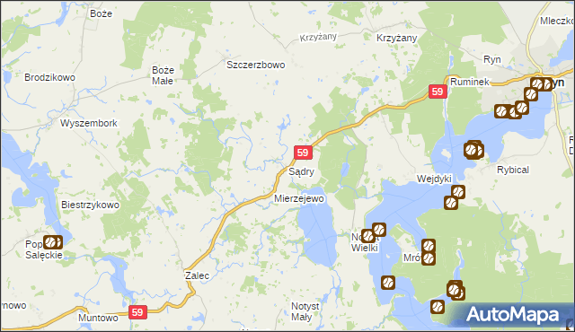 mapa Sądry, Sądry na mapie Targeo