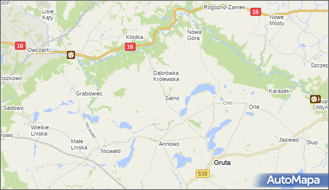 mapa Salno gmina Gruta, Salno gmina Gruta na mapie Targeo
