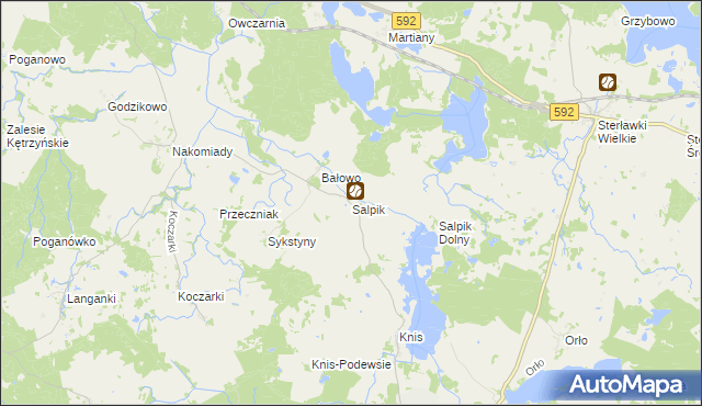 mapa Salpik, Salpik na mapie Targeo