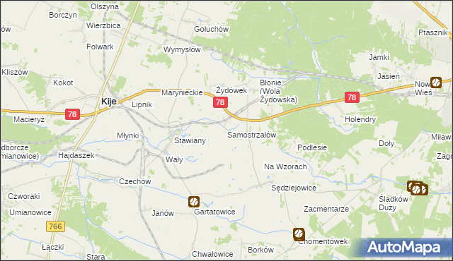 mapa Samostrzałów, Samostrzałów na mapie Targeo