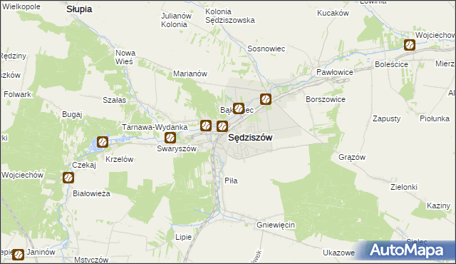 mapa Sędziszów, Sędziszów na mapie Targeo