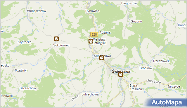 mapa Sędziszowa gmina Świerzawa, Sędziszowa gmina Świerzawa na mapie Targeo