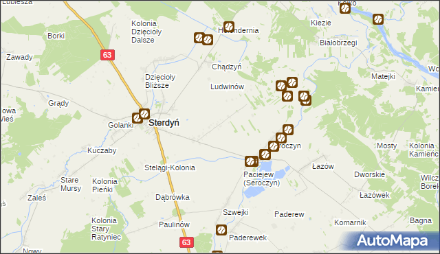 mapa Seroczyn-Kolonia, Seroczyn-Kolonia na mapie Targeo