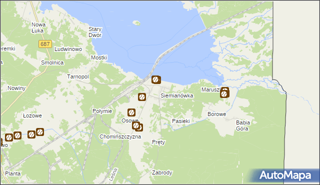 mapa Siemianówka, Siemianówka na mapie Targeo