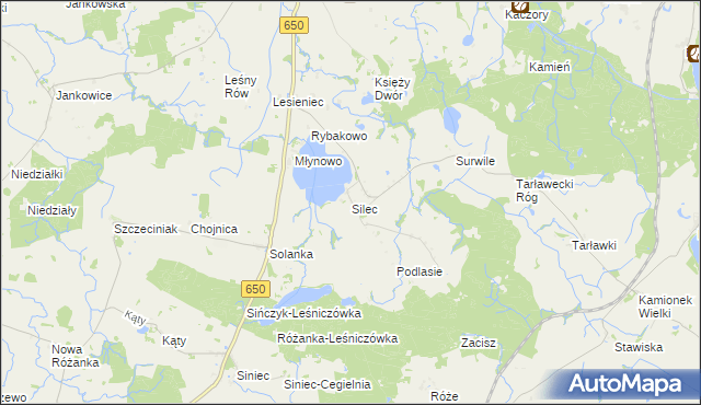 mapa Silec, Silec na mapie Targeo