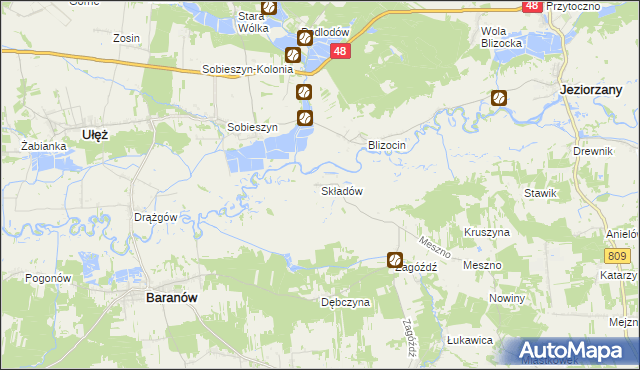 mapa Składów, Składów na mapie Targeo