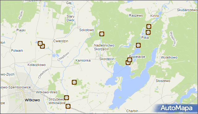 mapa Skorzęcin, Skorzęcin na mapie Targeo