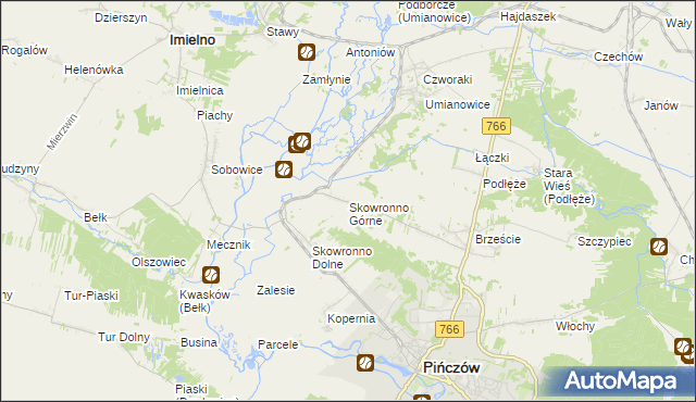 mapa Skowronno Górne, Skowronno Górne na mapie Targeo