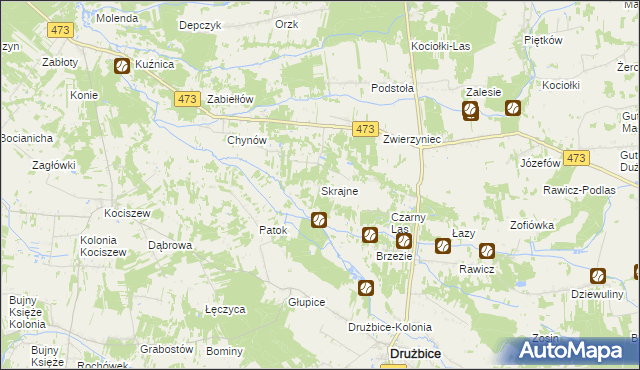 mapa Skrajne, Skrajne na mapie Targeo