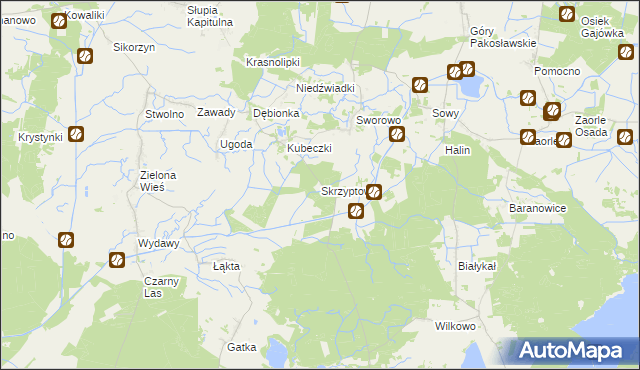 mapa Skrzyptowo, Skrzyptowo na mapie Targeo