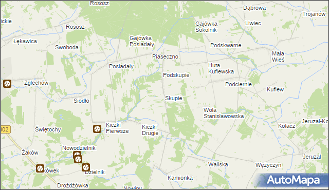 mapa Skupie gmina Cegłów, Skupie gmina Cegłów na mapie Targeo