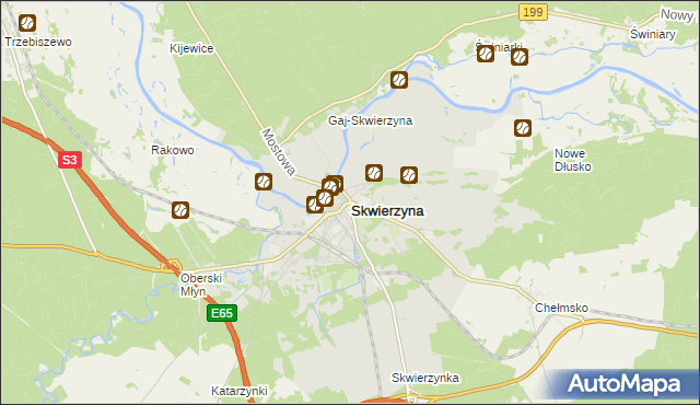 mapa Skwierzyna, Skwierzyna na mapie Targeo