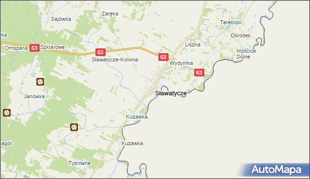 mapa Sławatycze, Sławatycze na mapie Targeo