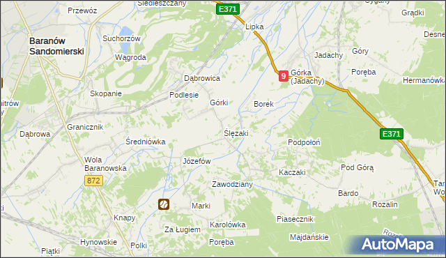 mapa Ślęzaki, Ślęzaki na mapie Targeo
