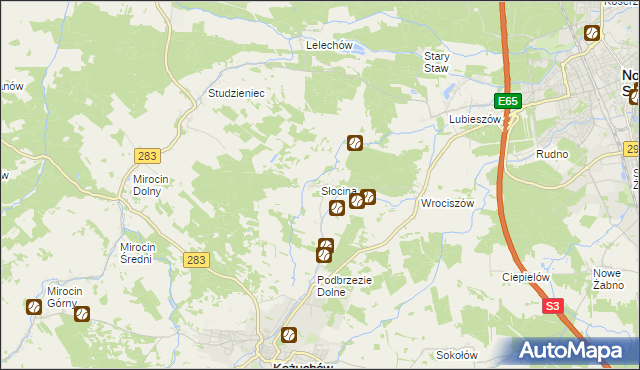 mapa Słocina, Słocina na mapie Targeo