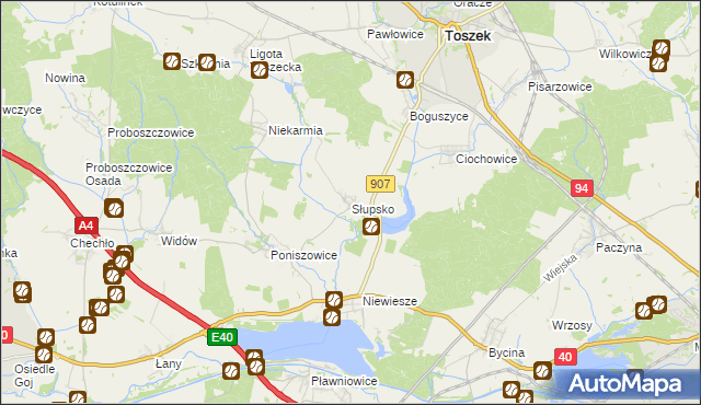 mapa Słupsko gmina Rudziniec, Słupsko gmina Rudziniec na mapie Targeo