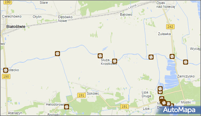 mapa Śluza Krostkowo, Śluza Krostkowo na mapie Targeo