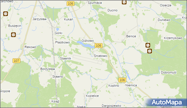 mapa Śniatowo, Śniatowo na mapie Targeo