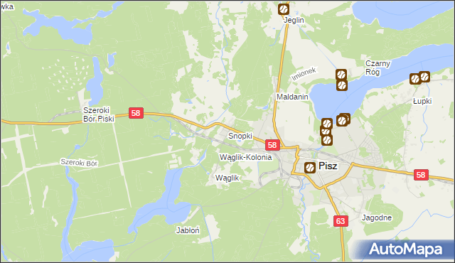 mapa Snopki, Snopki na mapie Targeo