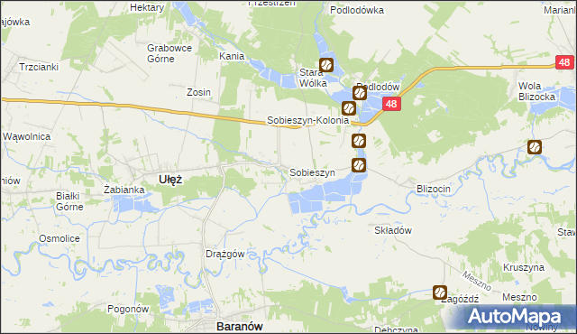 mapa Sobieszyn, Sobieszyn na mapie Targeo