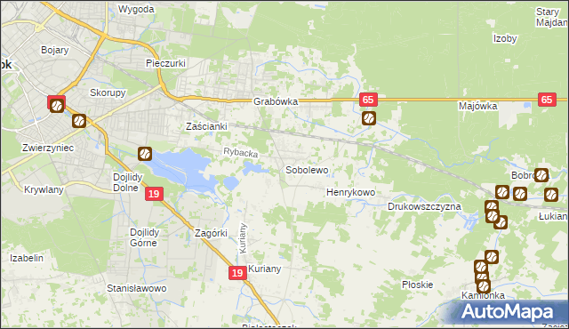 mapa Sobolewo gmina Supraśl, Sobolewo gmina Supraśl na mapie Targeo