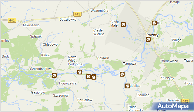 mapa Spławie gmina Kołaczkowo, Spławie gmina Kołaczkowo na mapie Targeo