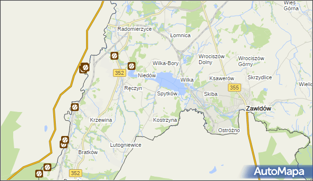 mapa Spytków, Spytków na mapie Targeo