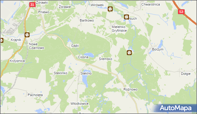 mapa Śremsko, Śremsko na mapie Targeo