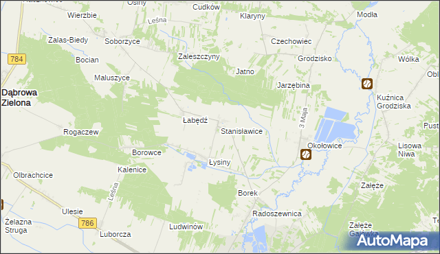 mapa Stanisławice gmina Koniecpol, Stanisławice gmina Koniecpol na mapie Targeo