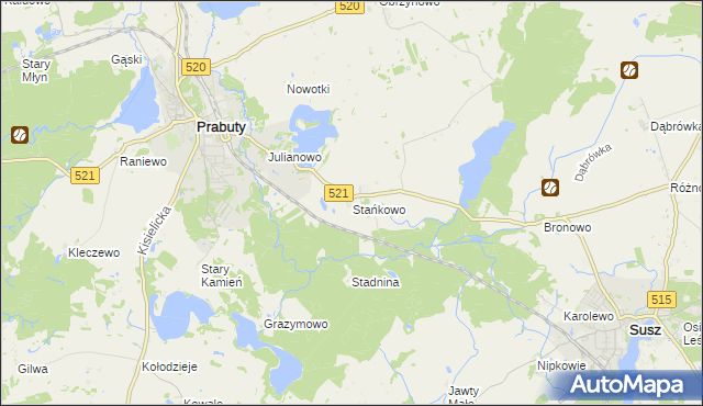 mapa Stańkowo, Stańkowo na mapie Targeo