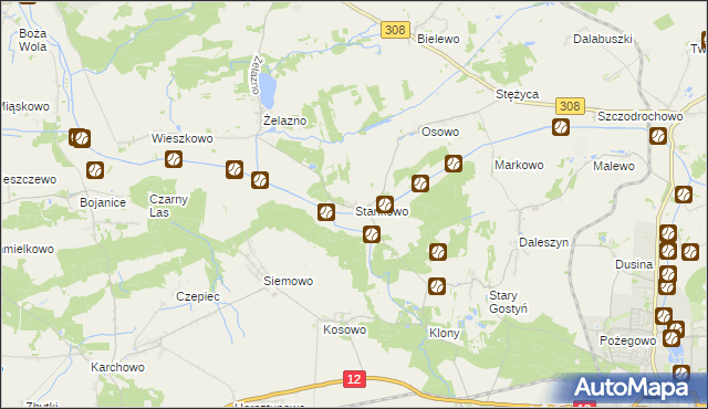 mapa Stankowo gmina Gostyń, Stankowo gmina Gostyń na mapie Targeo