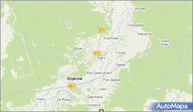 mapa Stany gmina Bojanów, Stany gmina Bojanów na mapie Targeo