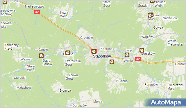 mapa Stąporków, Stąporków na mapie Targeo