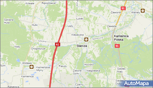 mapa Starcza, Starcza na mapie Targeo