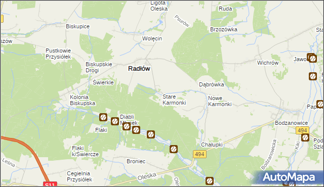 mapa Stare Karmonki, Stare Karmonki na mapie Targeo