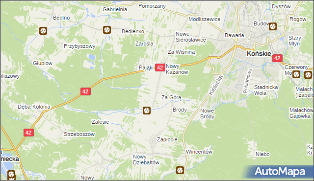 mapa Stary Kazanów, Stary Kazanów na mapie Targeo