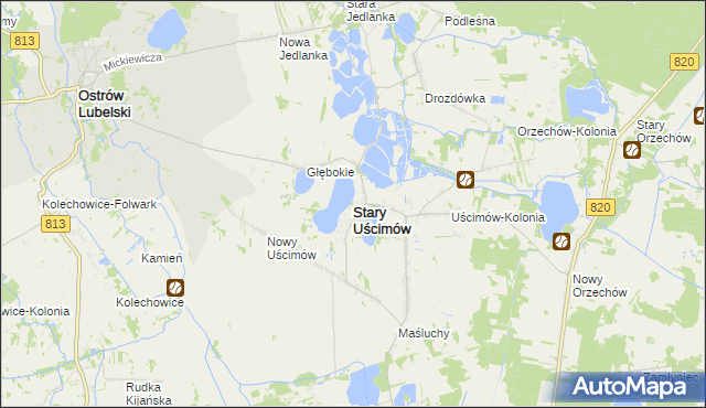 mapa Stary Uścimów, Stary Uścimów na mapie Targeo