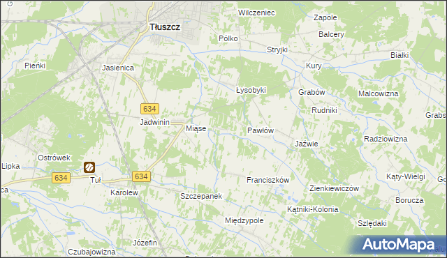 mapa Stasinów gmina Tłuszcz, Stasinów gmina Tłuszcz na mapie Targeo