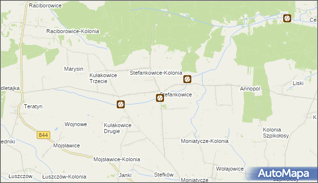 mapa Stefankowice, Stefankowice na mapie Targeo