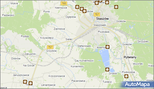 mapa Stefanówek, Stefanówek na mapie Targeo