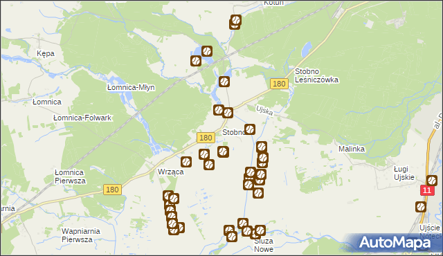 mapa Stobno gmina Trzcianka, Stobno gmina Trzcianka na mapie Targeo