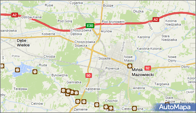 mapa Stojadła, Stojadła na mapie Targeo