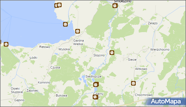 mapa Stojcino, Stojcino na mapie Targeo