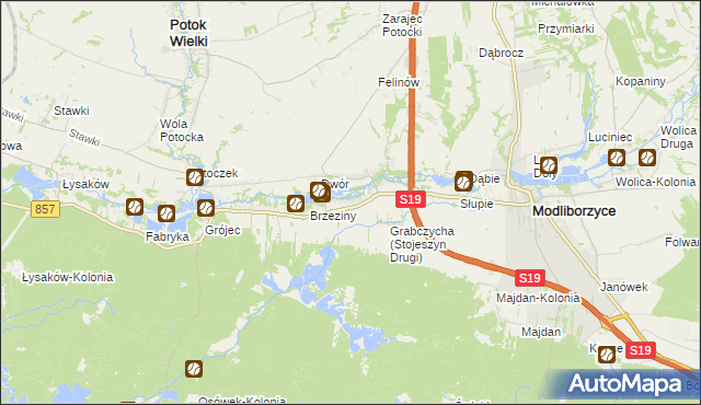 mapa Stojeszyn Drugi, Stojeszyn Drugi na mapie Targeo